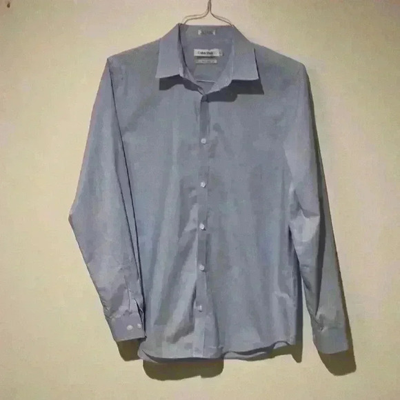 Calvin Klein men’s med dress shirt cool tech non-iron 100% cotton long sleeve - Picture 1 of 6